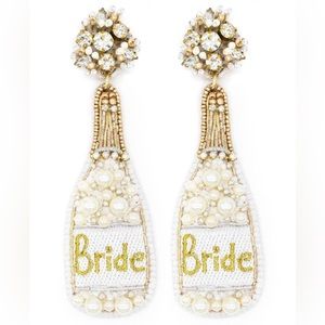 Champagne bottle bride earrings